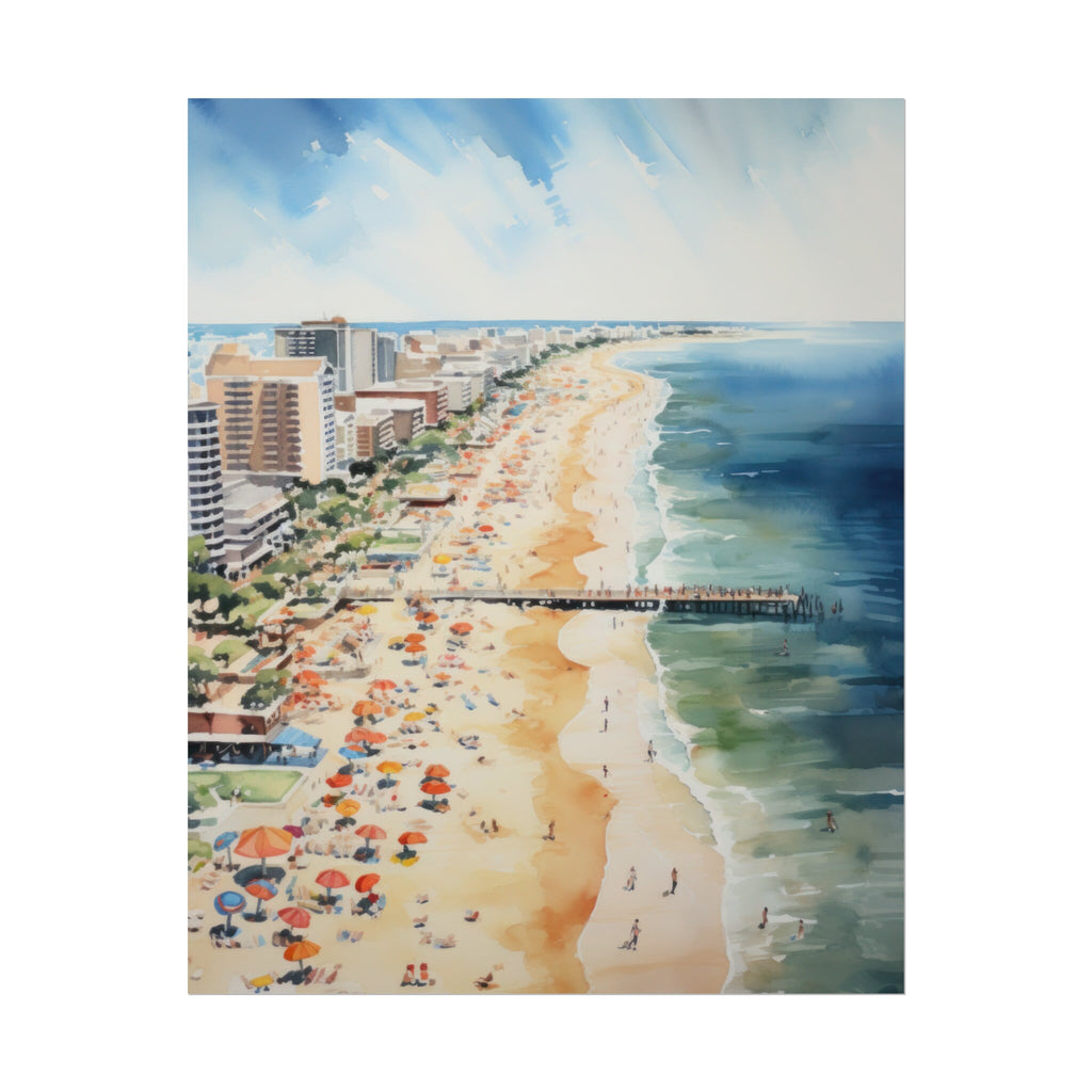 Virginia Beach inspired Watercolor Painting | California Beachy Wall Art | Coastal Farmhouse Decor