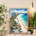 South Beach Miami inspired Watercolor Painting | Florida Beaches Wall Art | Living Room Decor | Affordable Prints