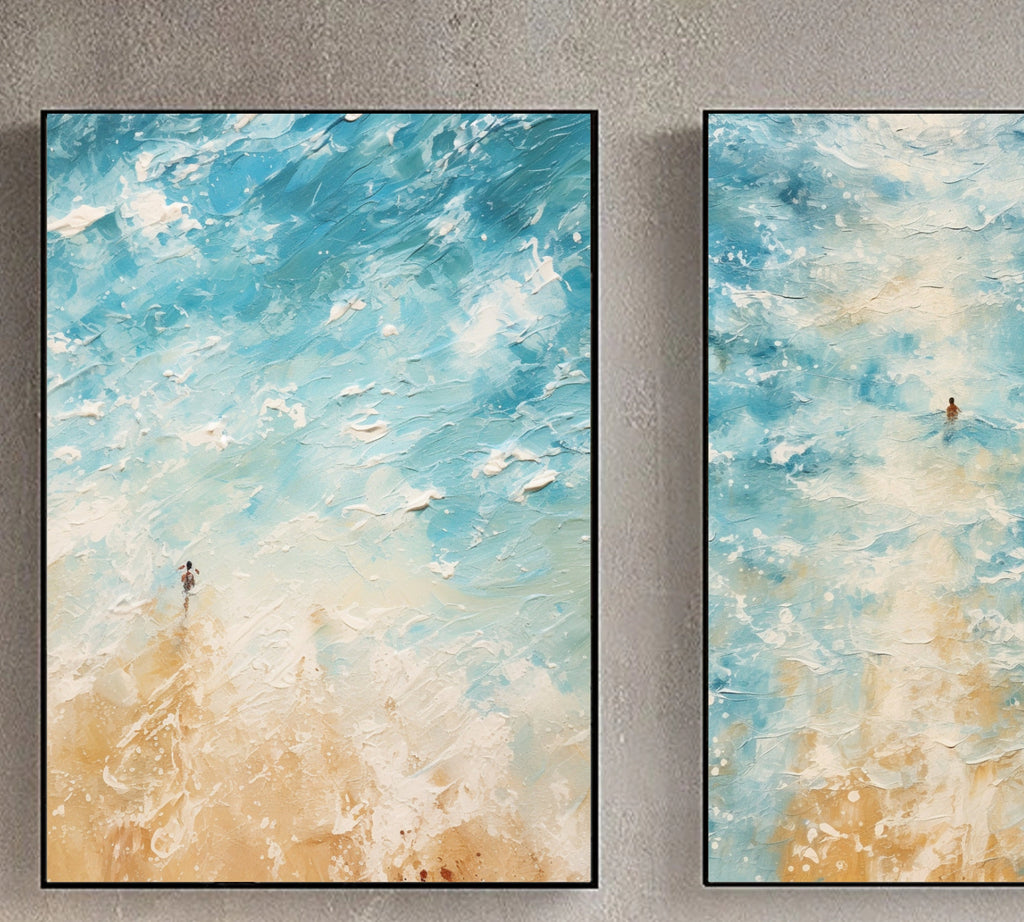 Beachy Wall Art, Ocean Painting, Beach Painting Set