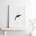 Minimalist Whale Art Print – Graceful Ocean Majesty in Black & White