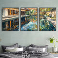 Bali Poolside Retreat Poster Set of 3 - Watercolor Tropical Paradise - Balinese Artist Creation