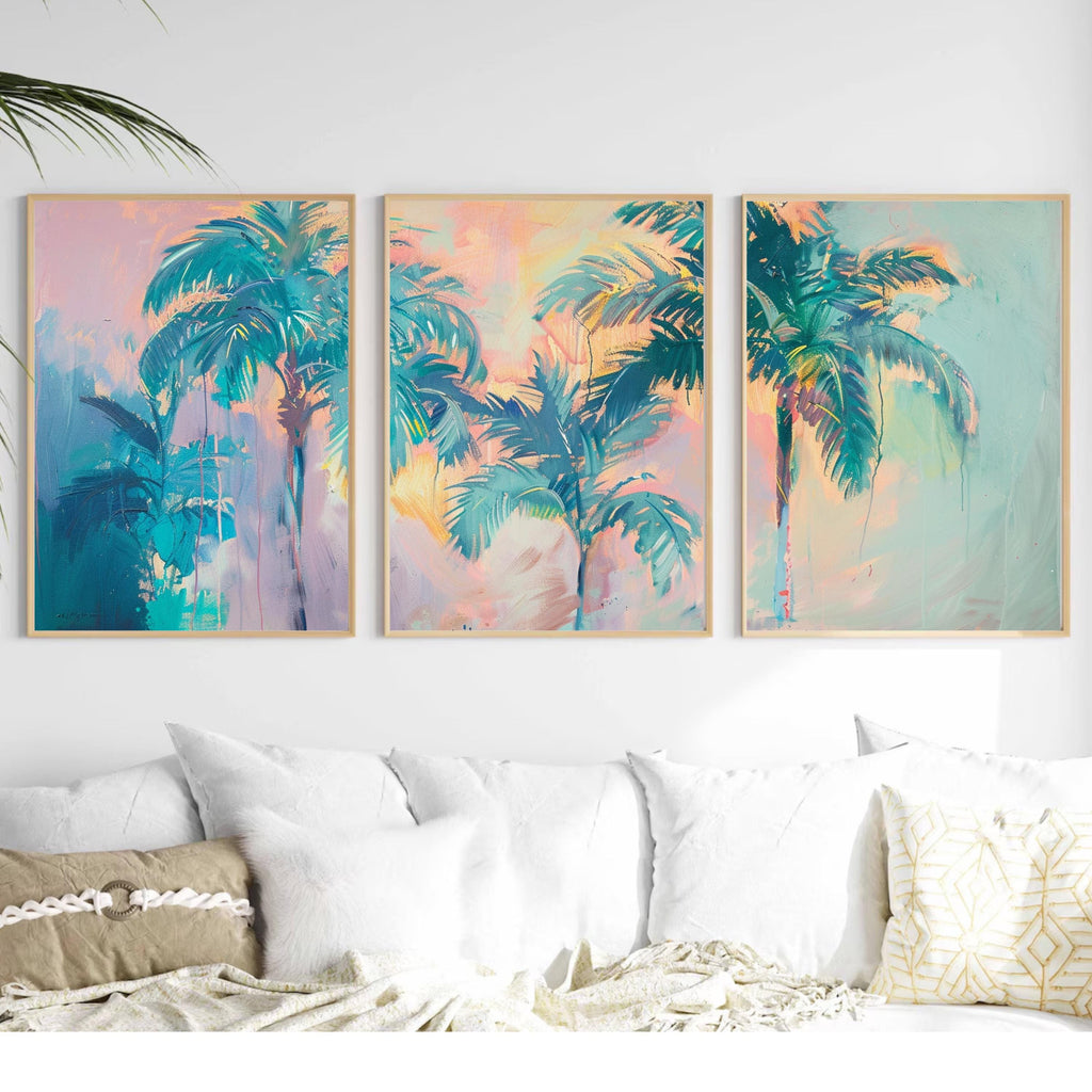Palms swaying gently in a tranquil setting