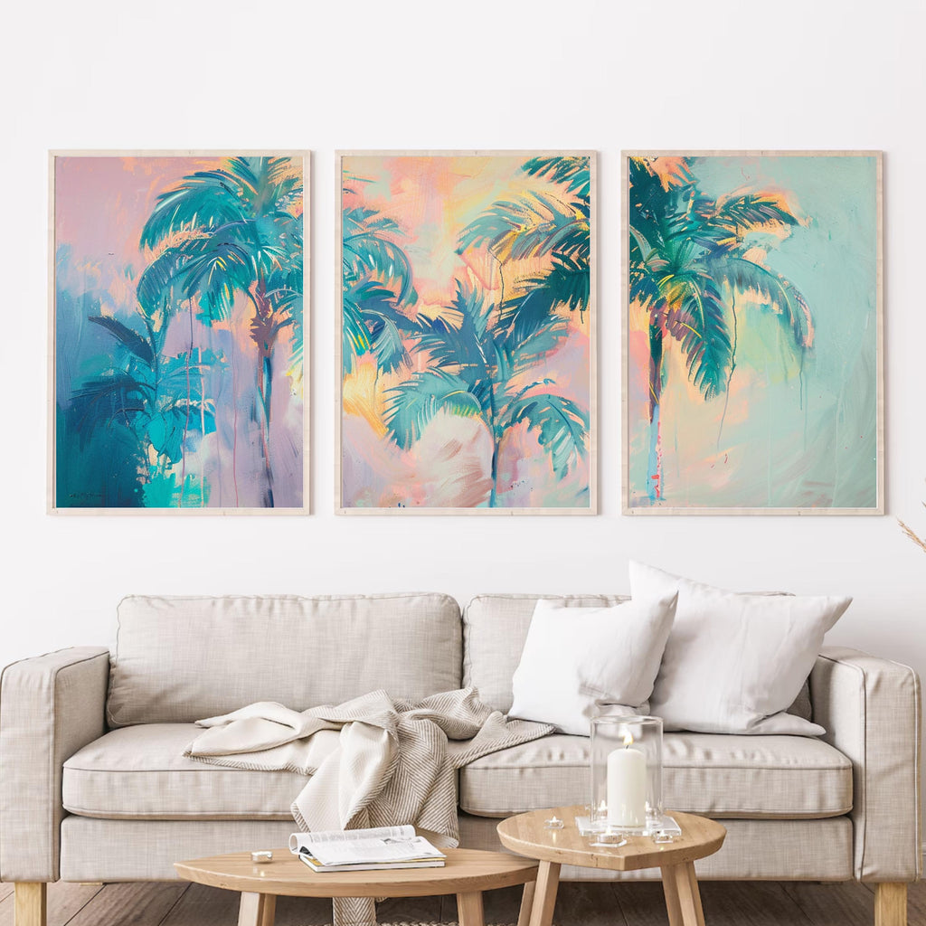 Pastel hues creating a calming tropical atmosphere