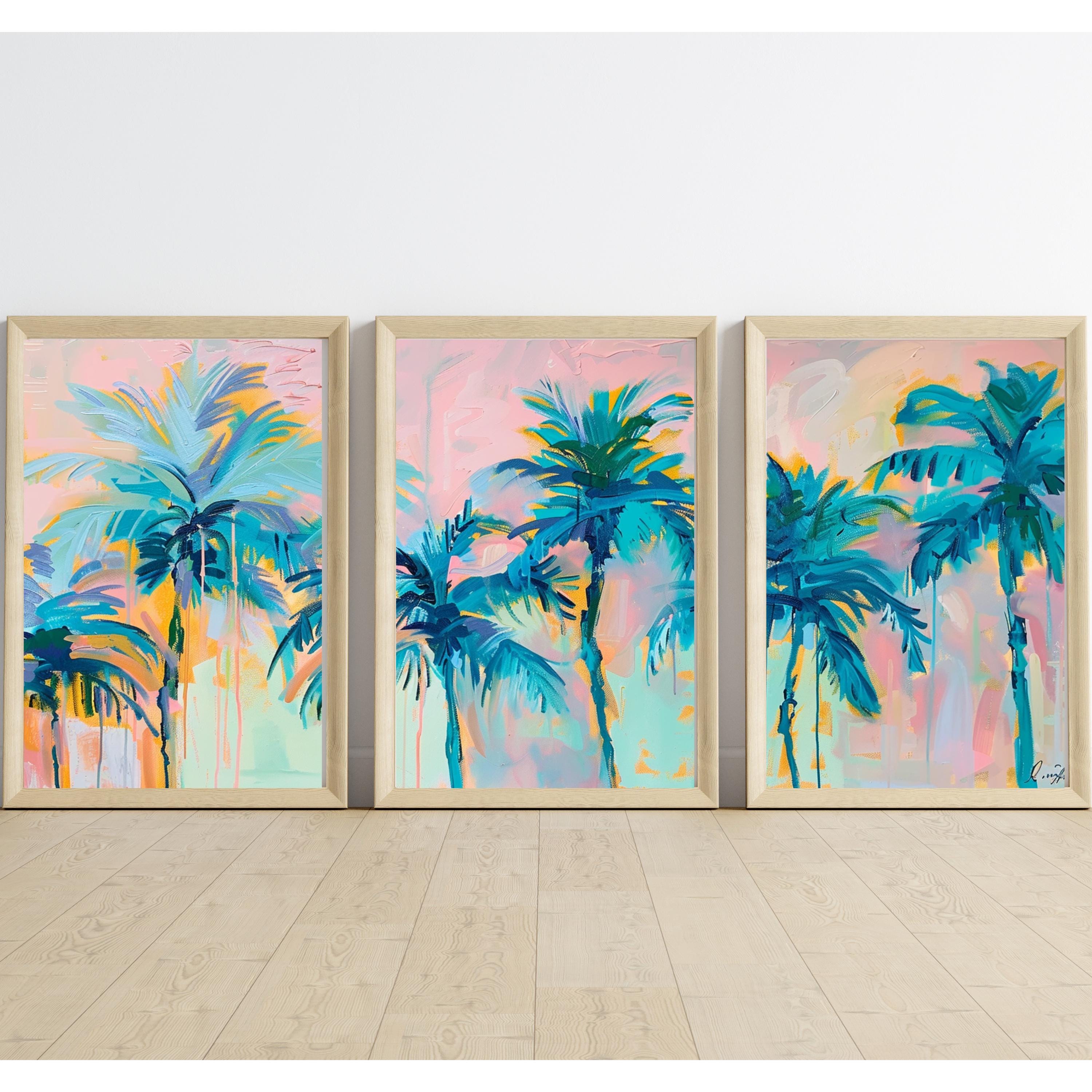 Tropical Serenity: Pastel Palm Dreams