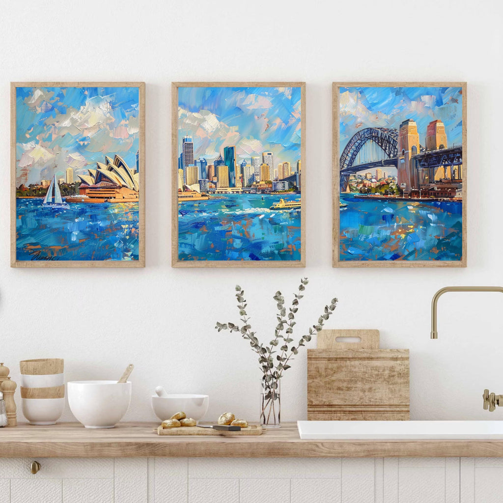 Sydney Opera House and Harbour Bridge Painting - Iconic Australian Landmark Art
