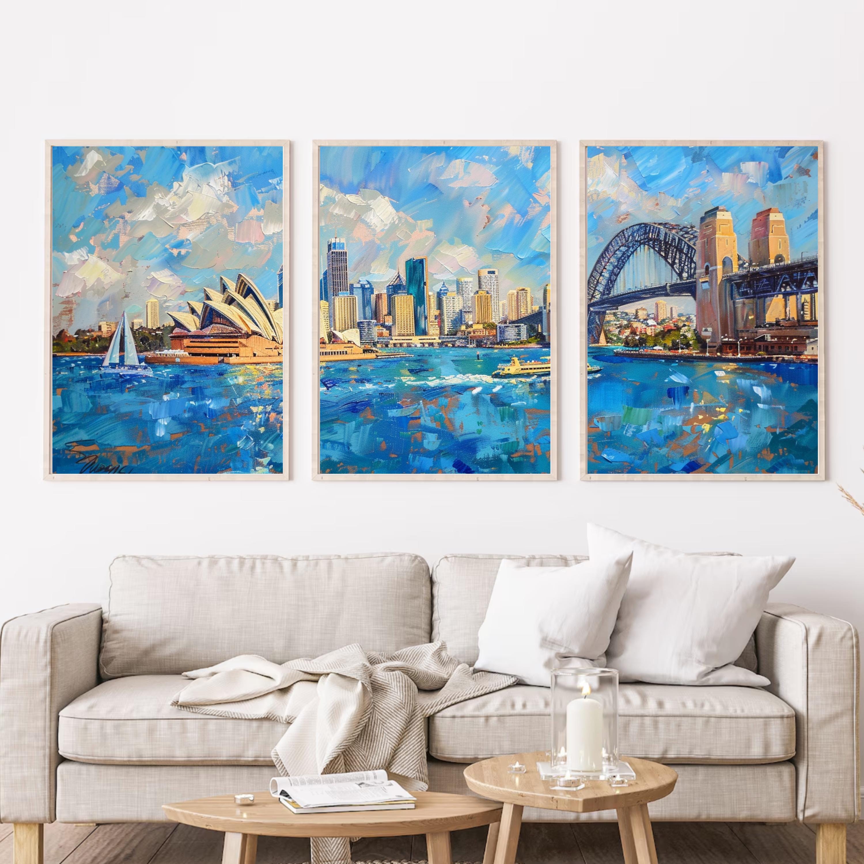 Sydney Opera House and Harbour Bridge Painting - Iconic Australian Landmark Art