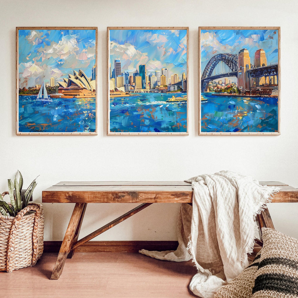 Sydney Opera House and Harbour Bridge Painting - Iconic Australian Landmark Art