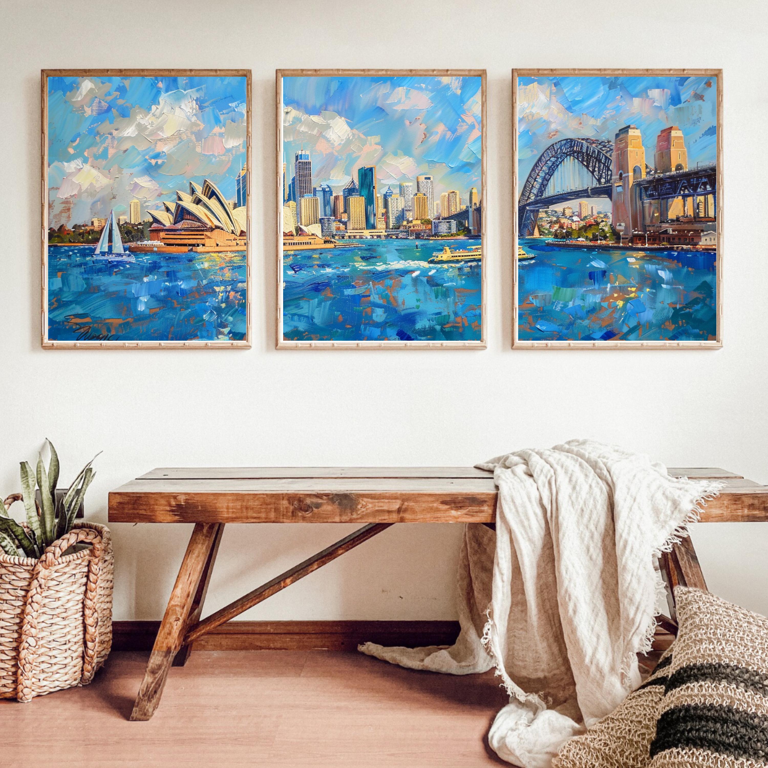 Sydney Opera House and Harbour Bridge Painting - Iconic Australian Landmark Art