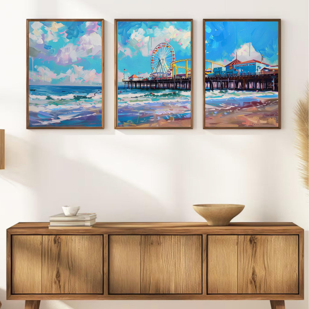 Coastal art prints featuring iconic California beach scenes