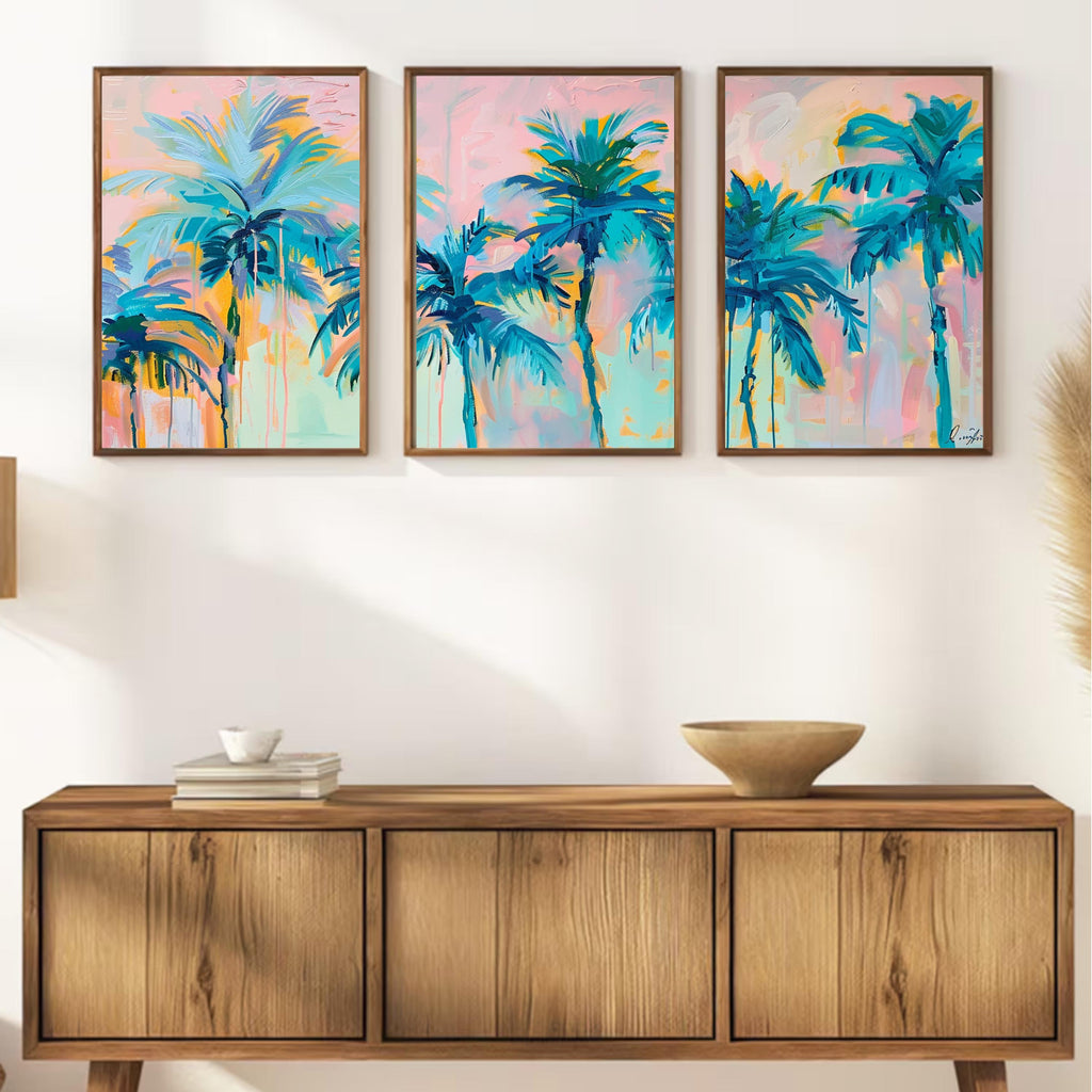 Tropical Serenity: Pastel Palm Dreams