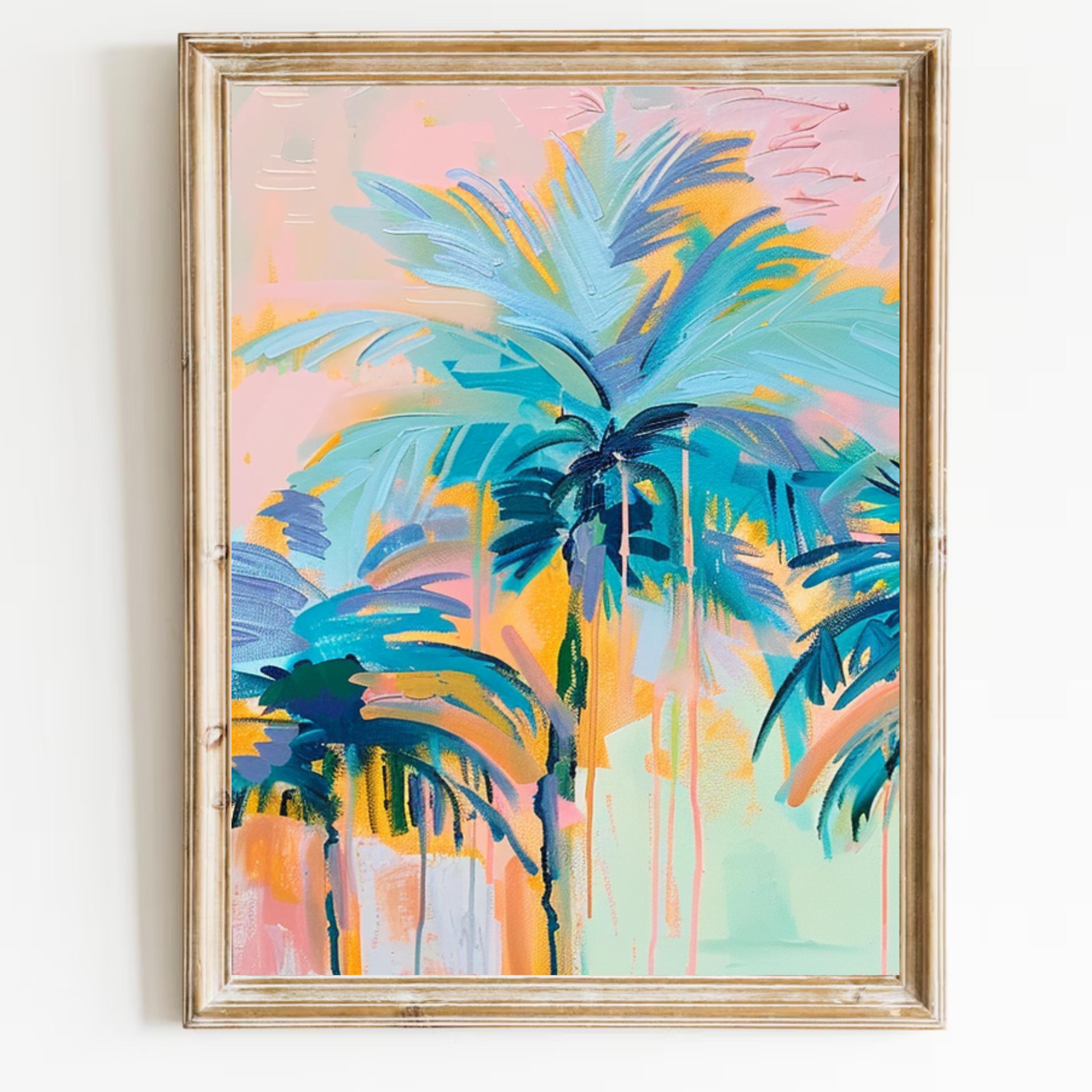Tropical Serenity: Pastel Palm Dreams