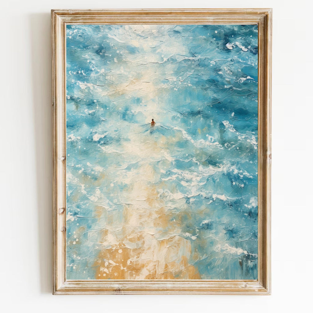Watercolor OCEAN INSPIRED Art PRINT Set- Stunning & Printable Beachy Wall Aerial View Art Set Of 3