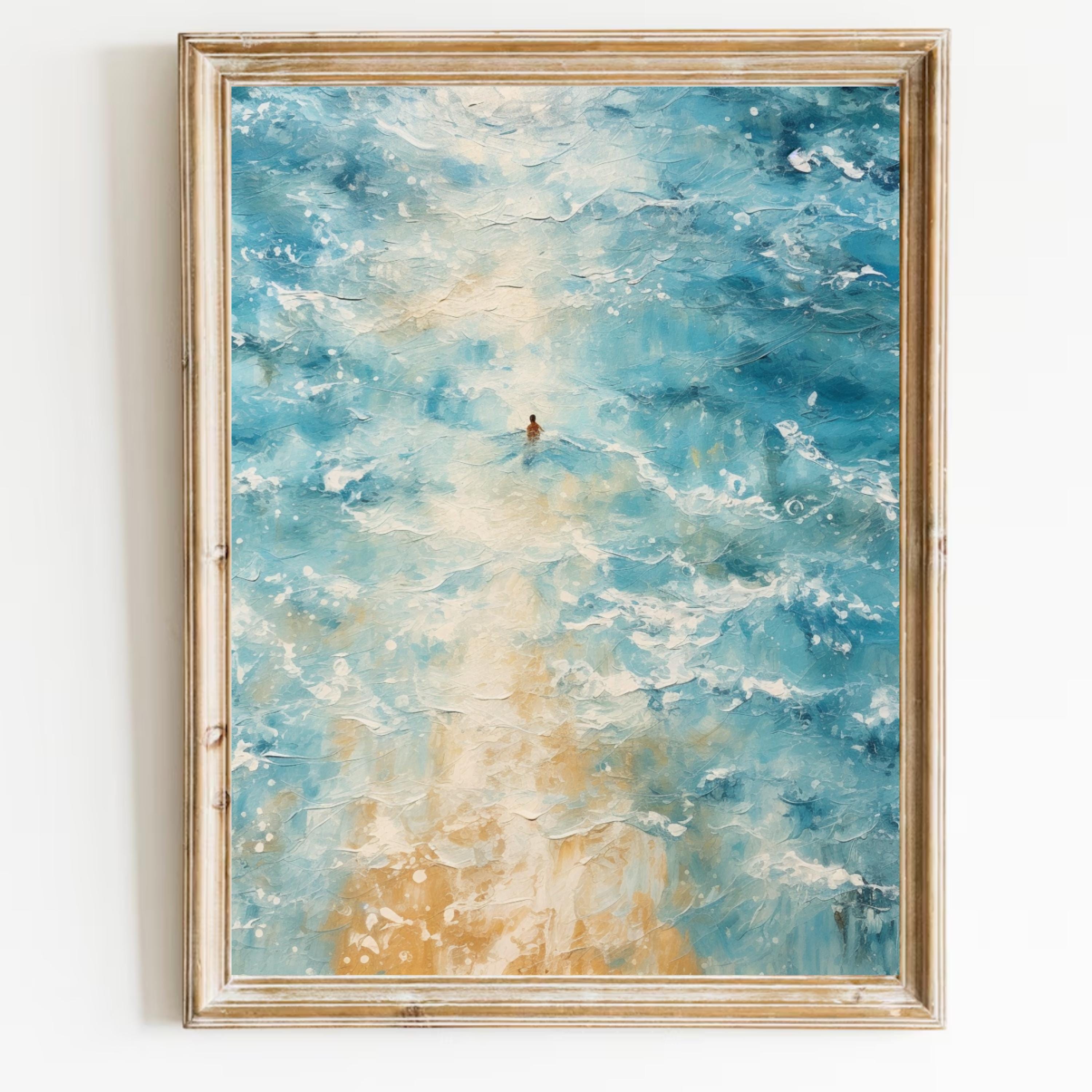 Watercolor OCEAN INSPIRED Art PRINT Set- Stunning & Printable Beachy Wall Aerial View Art Set Of 3