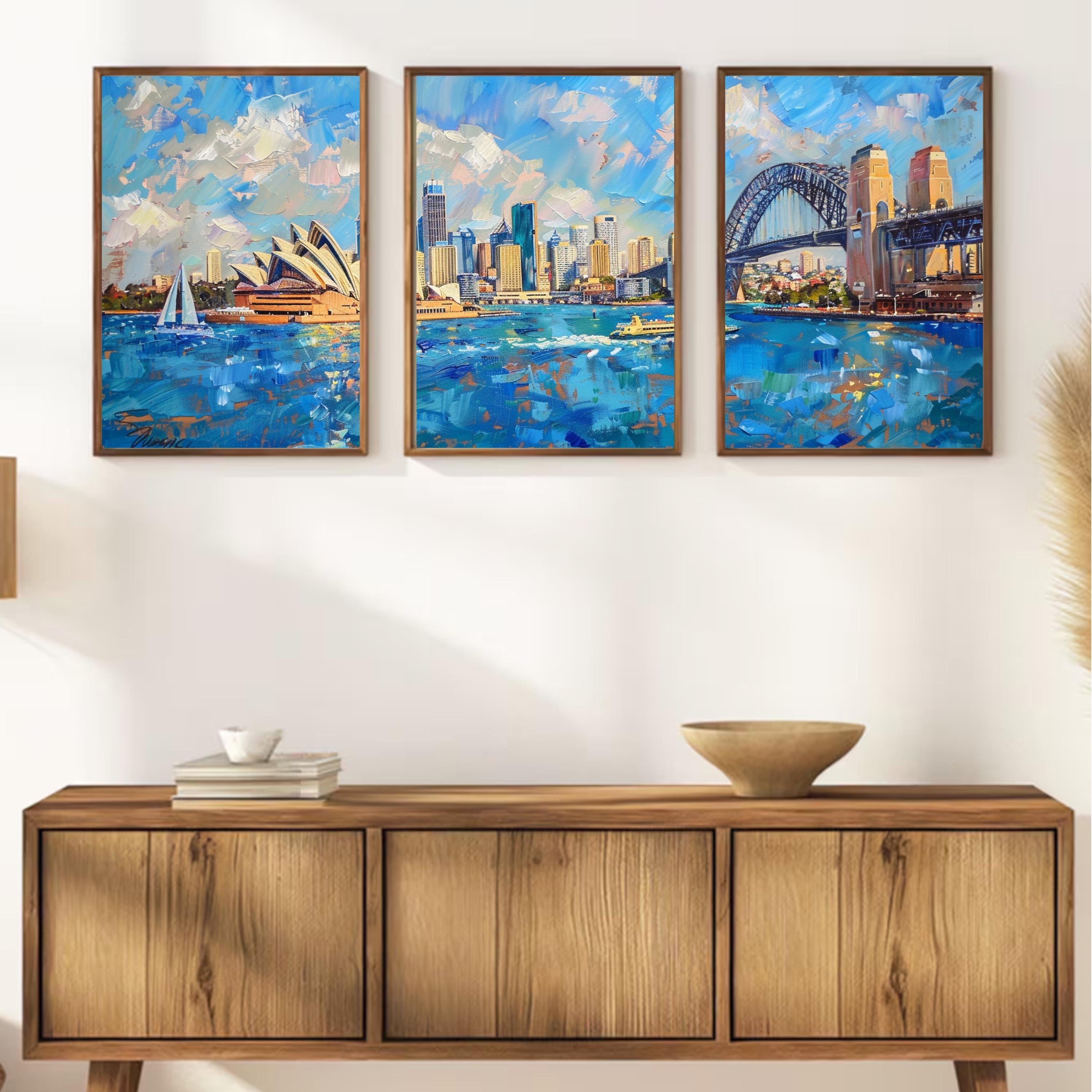 Sydney Opera House and Harbour Bridge Painting - Iconic Australian Landmark Art