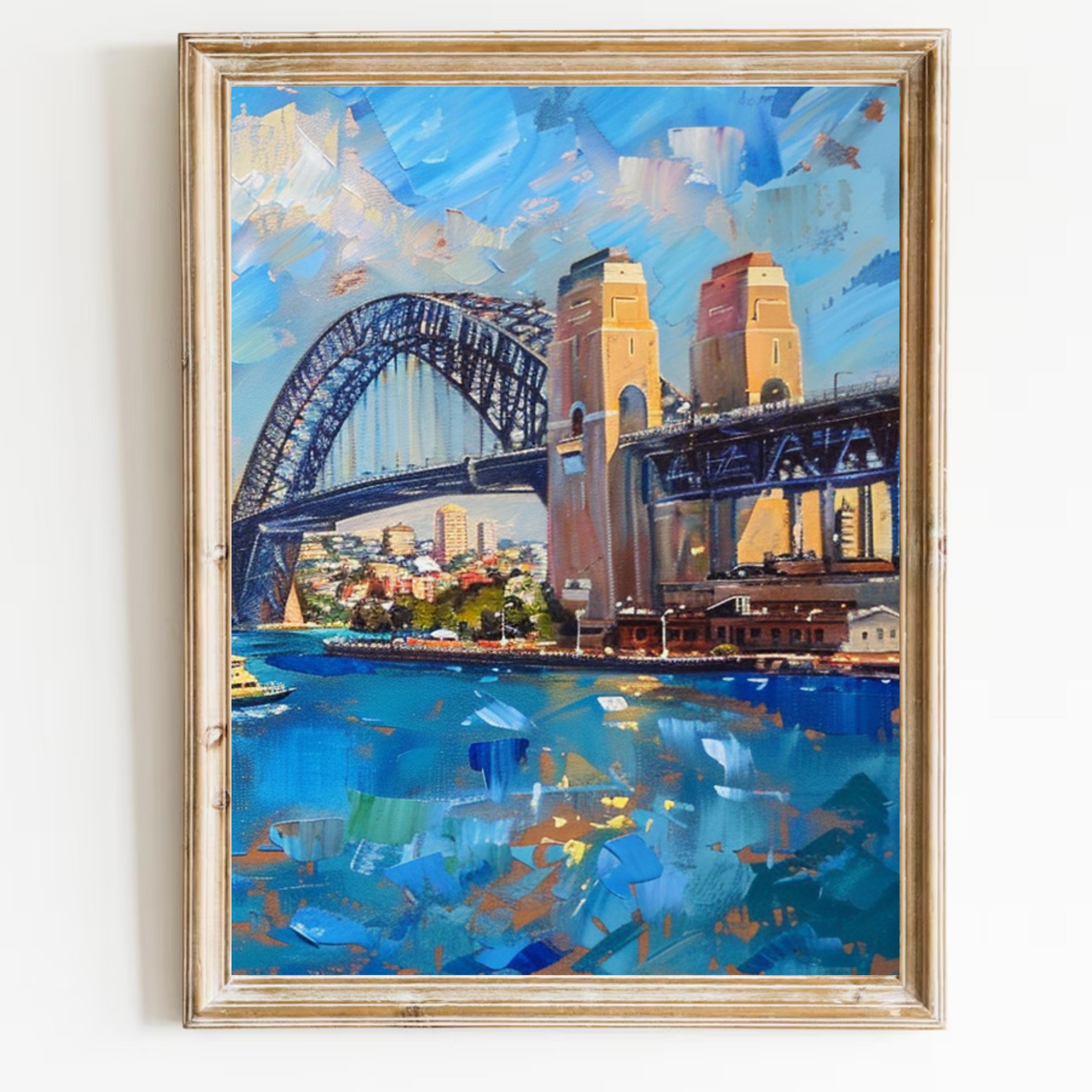 Sydney Opera House and Harbour Bridge Painting - Iconic Australian Landmark Art