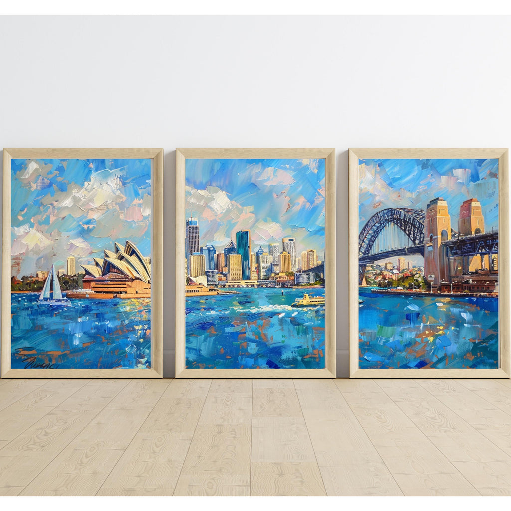 Sydney Opera House and Harbour Bridge Painting - Iconic Australian Landmark Art
