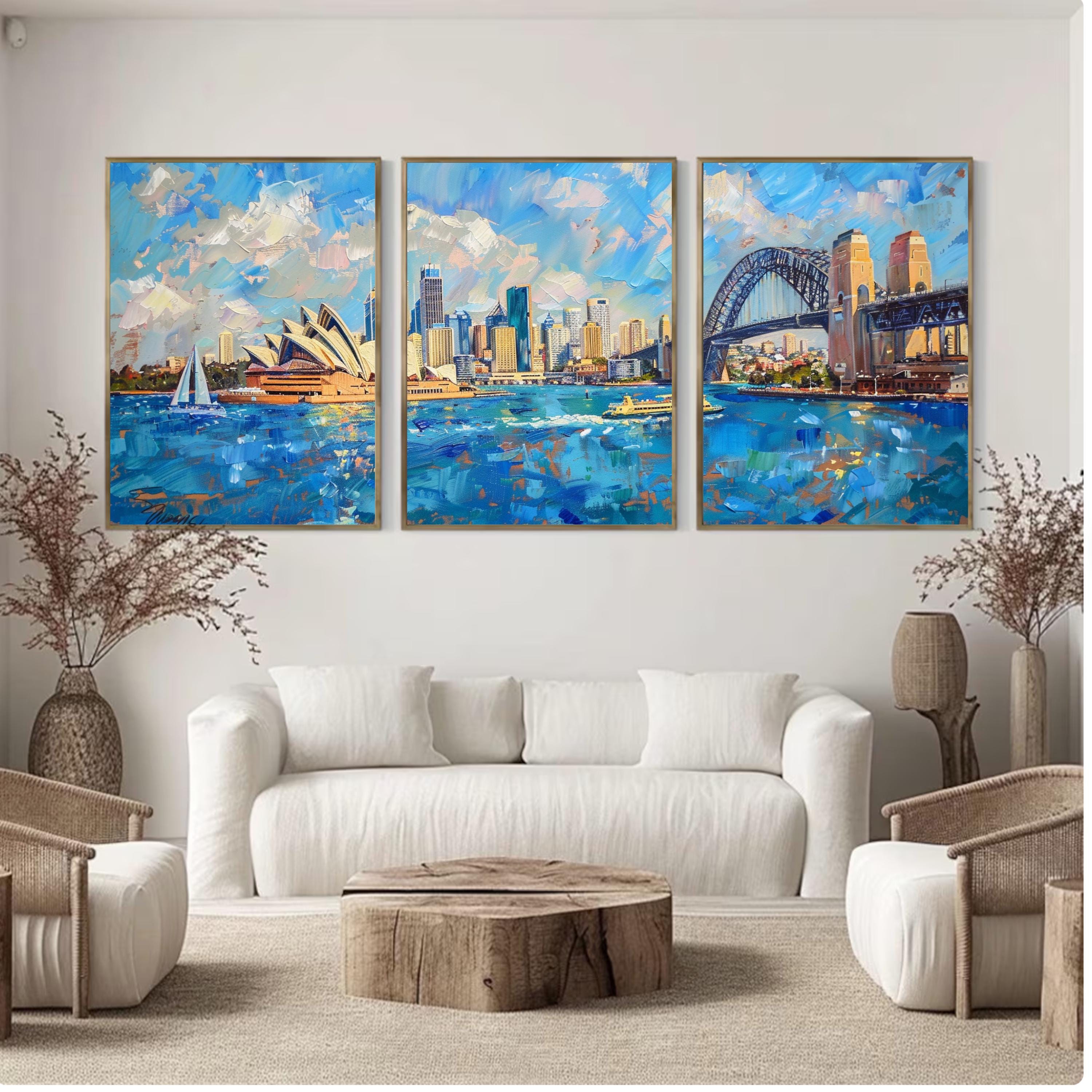 Sydney Opera House and Harbour Bridge Painting - Iconic Australian Landmark Art
