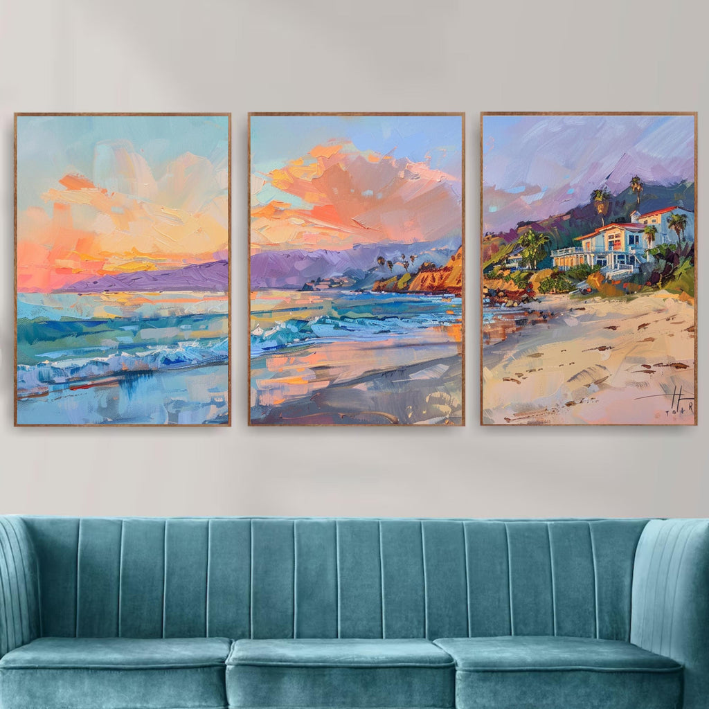 Coastal art prints featuring iconic California beaches