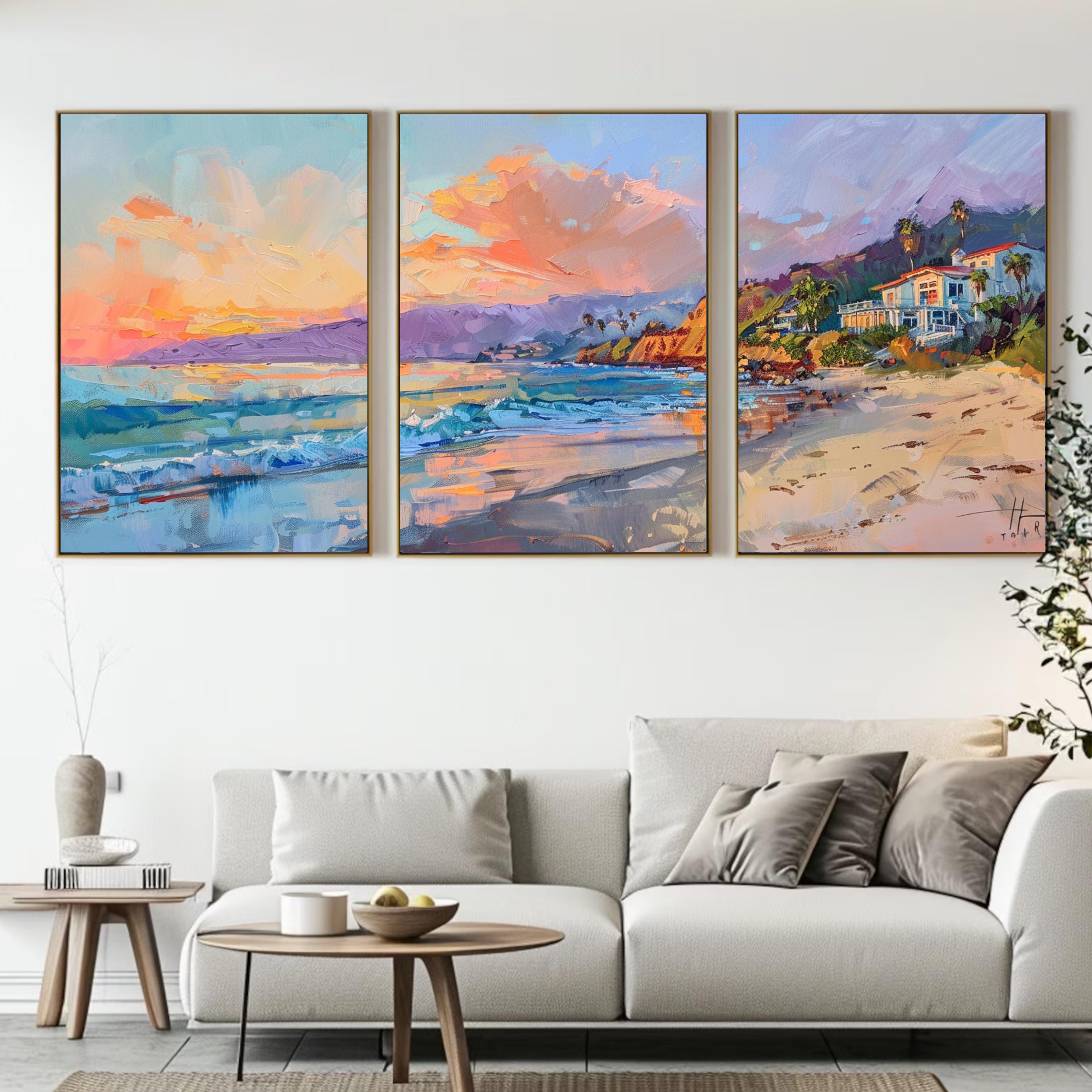 California beach decor with serene ocean landscapes