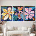 Tropical Bloom Art Print - Vibrant Abstract Floral Wall Decor, Affordable Modern Art