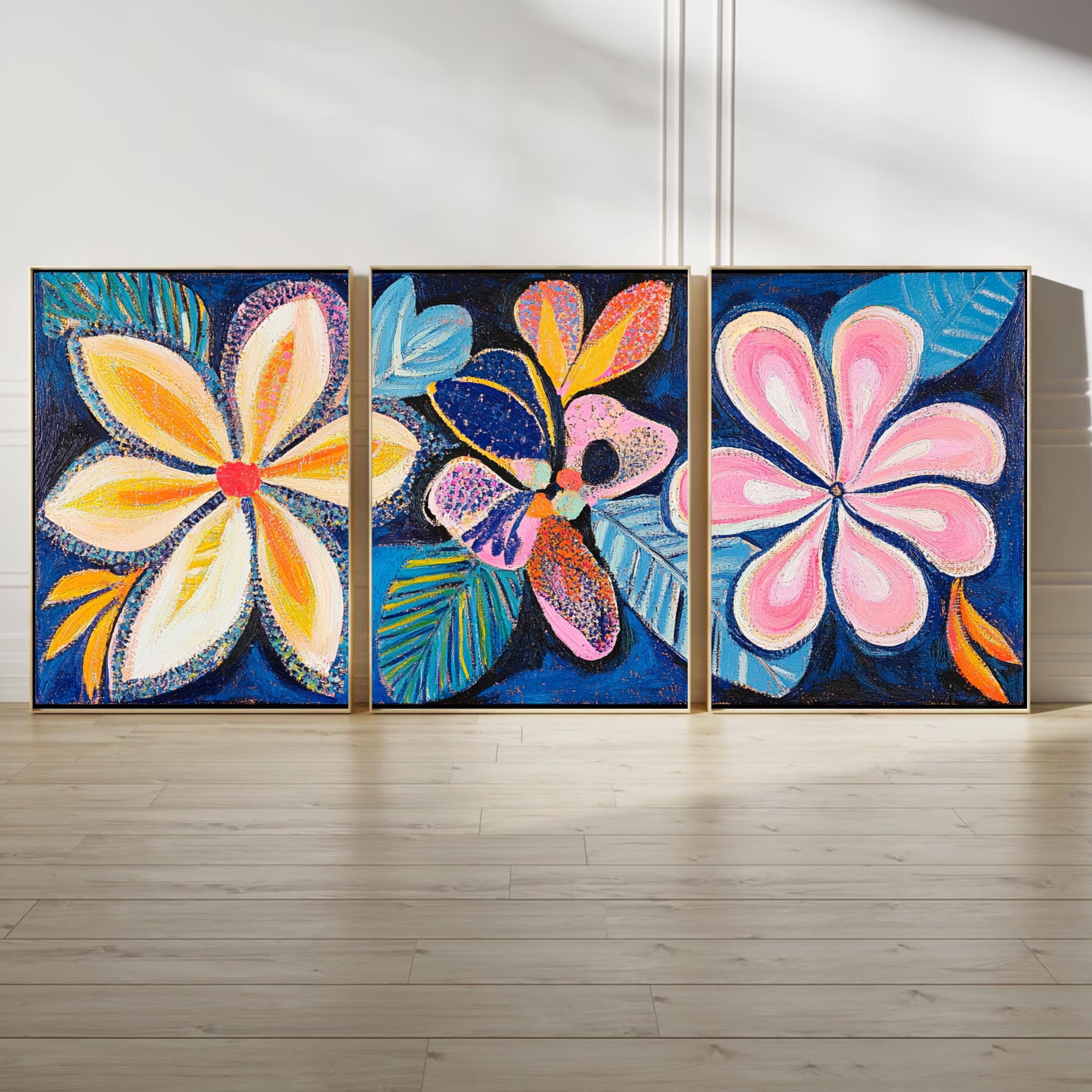 Tropical Bloom Art Print - Vibrant Abstract Floral Wall Decor, Affordable Modern Art