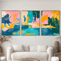 Whimsical Dance - Bold Abstract Expression with Pastel and Jewel Tones, Perfect for Playful Interiors
