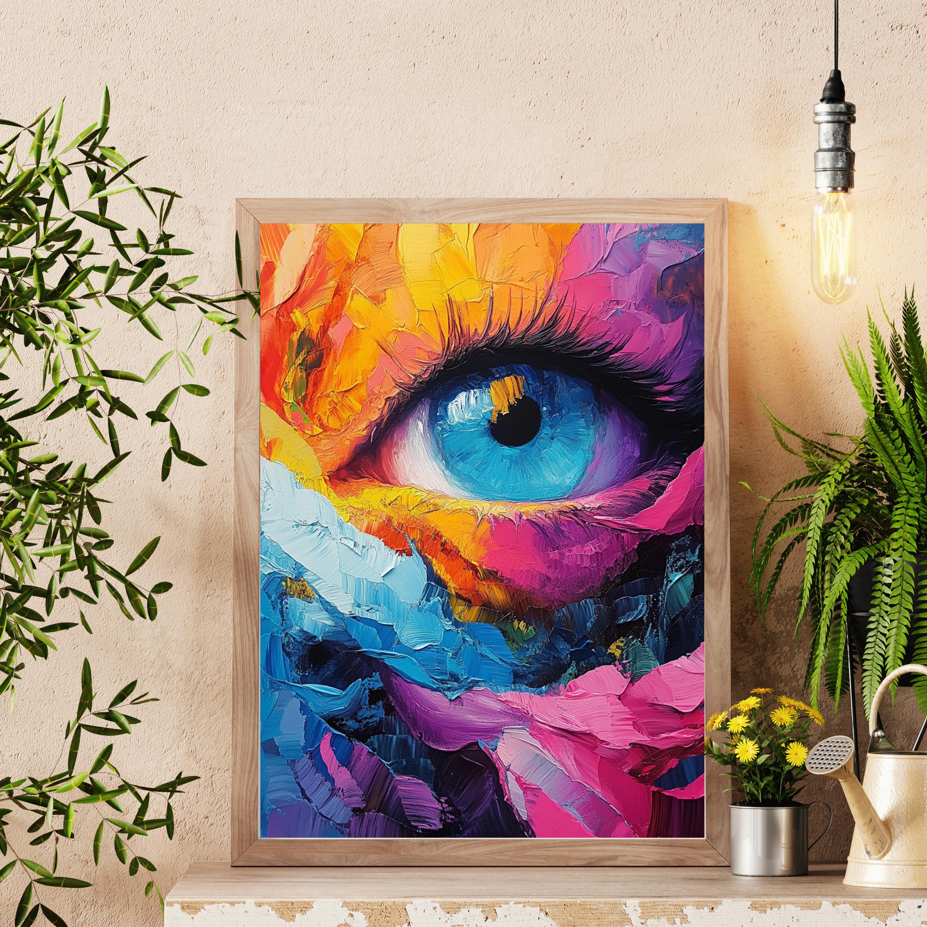 Vibrant Pop Art Eye Print – Bold Abstract Expressionist Painting