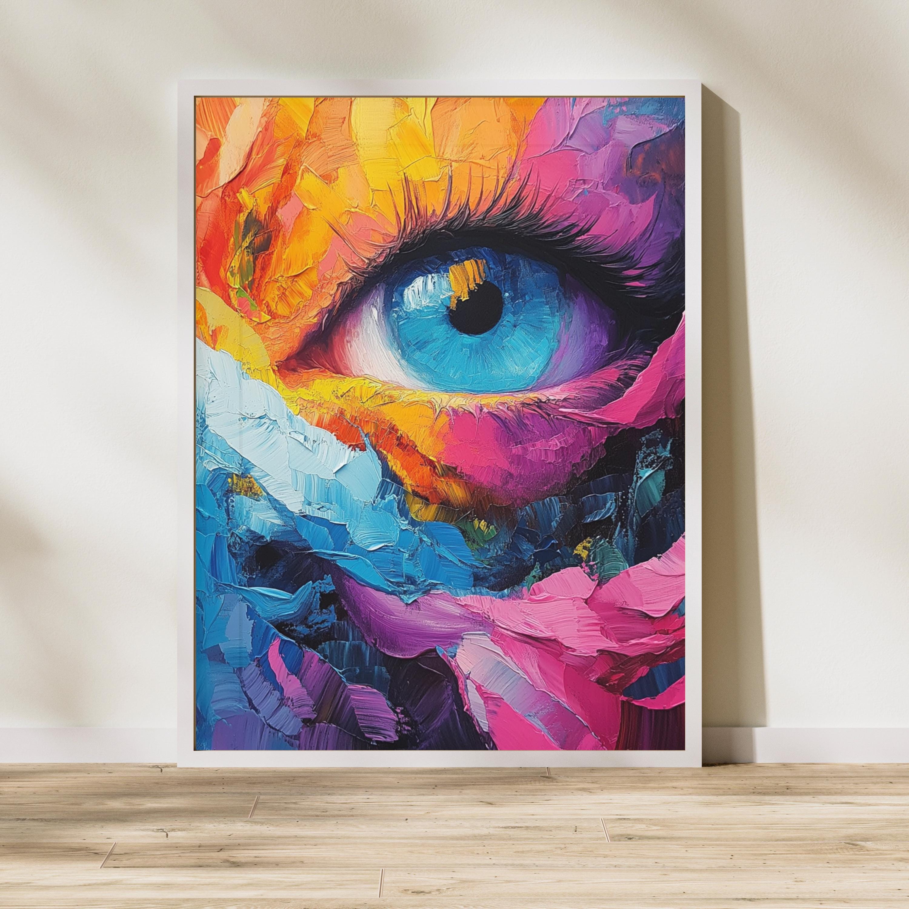 Vibrant Pop Art Eye Print – Bold Abstract Expressionist Painting