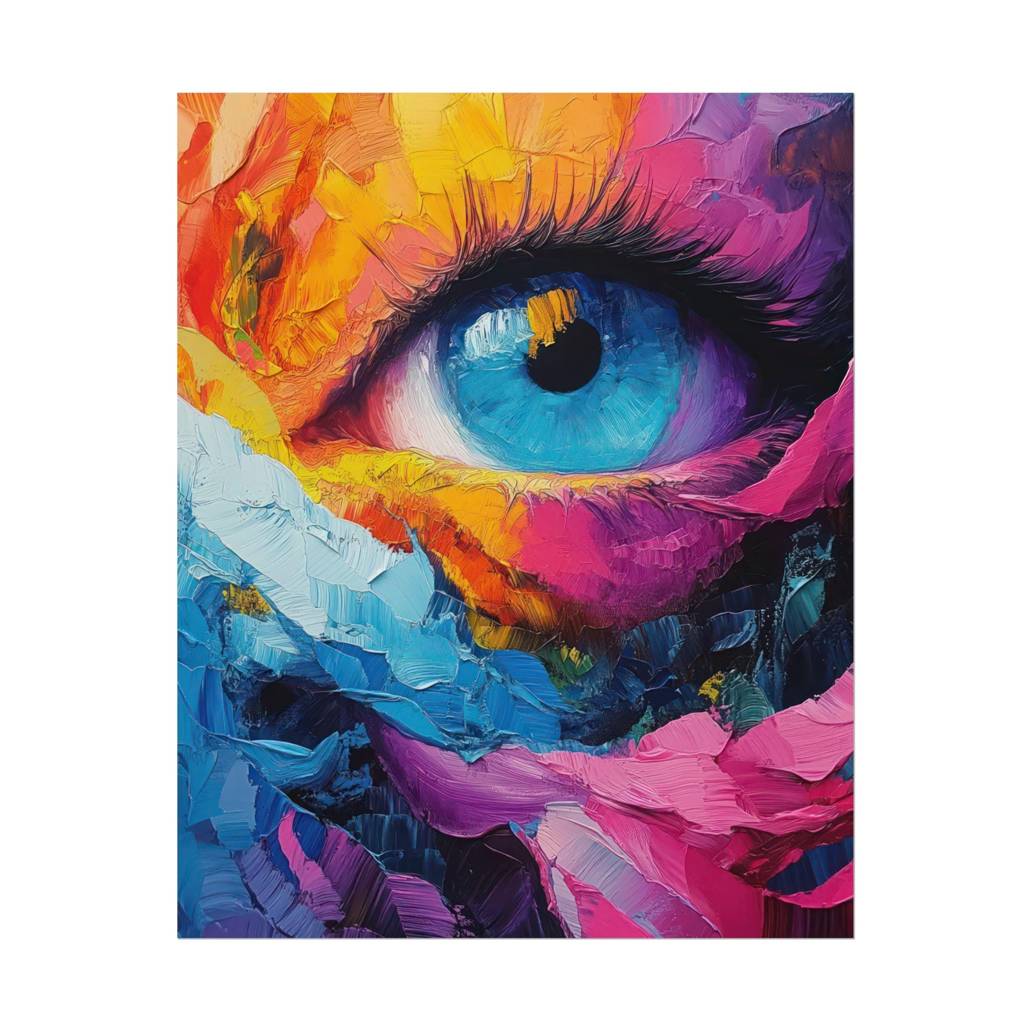 Vibrant Pop Art Eye Print – Bold Abstract Expressionist Painting