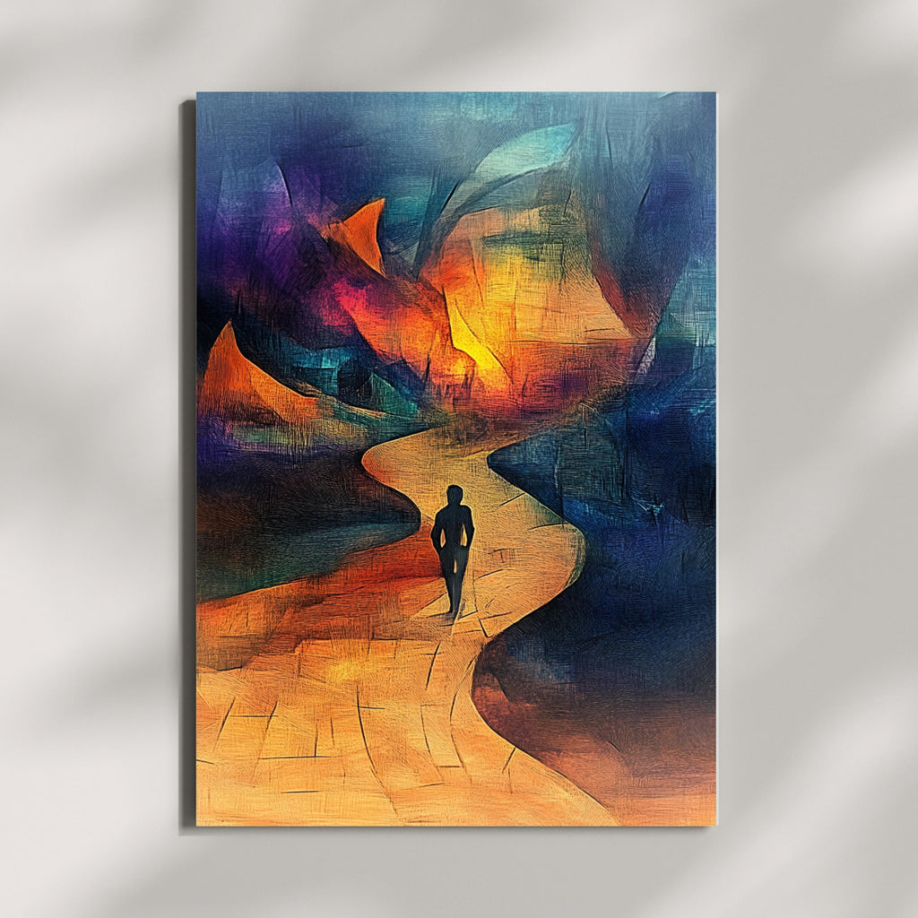 Abstract Postmodern Art Print – Surreal Pathway to the Unknown
