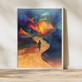 Abstract Postmodern Art Print – Surreal Pathway to the Unknown