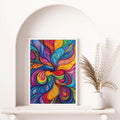 Vibrant Abstract Swirl Art Print – Color Explosion Psychedelic Painting