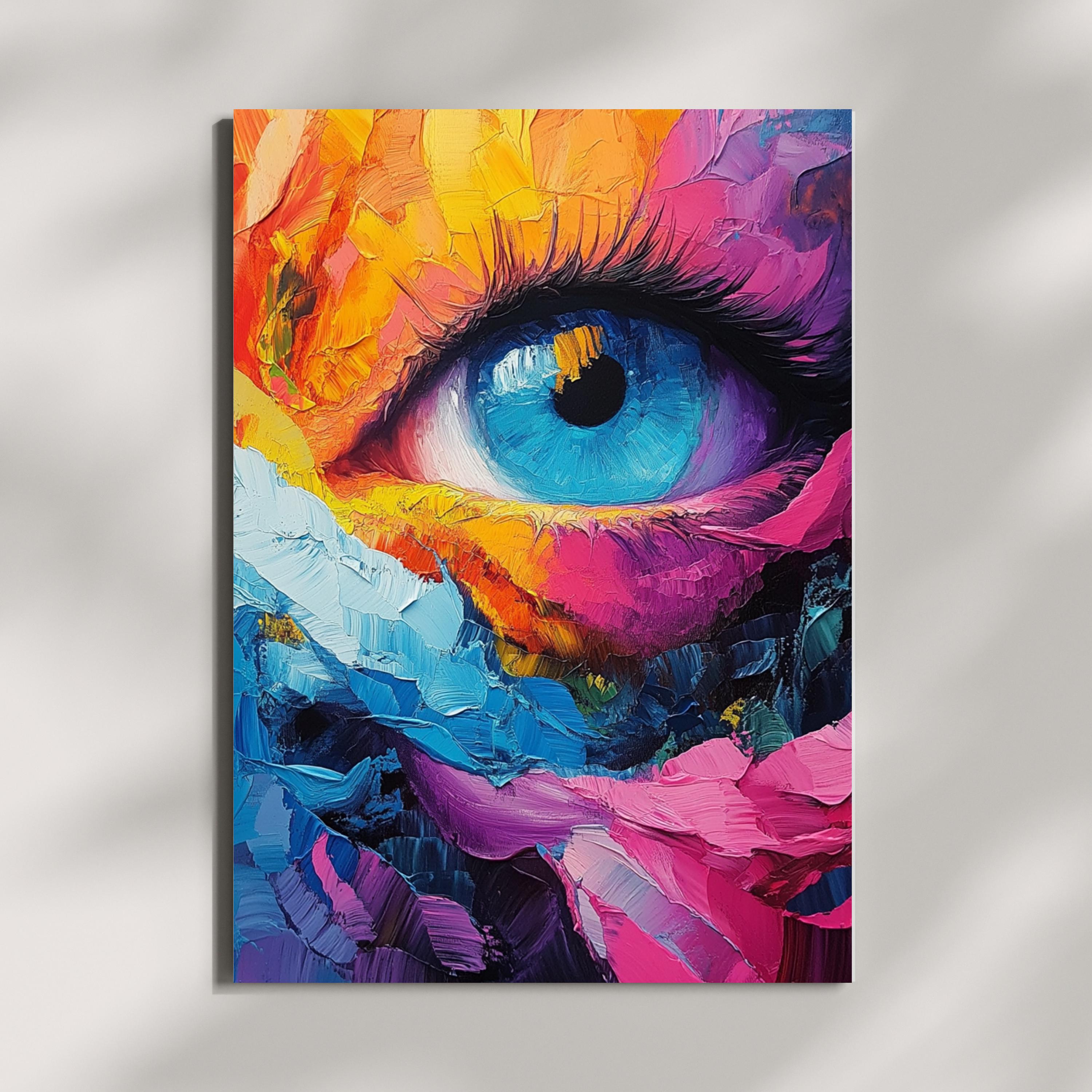 Vibrant Pop Art Eye Print – Bold Abstract Expressionist Painting