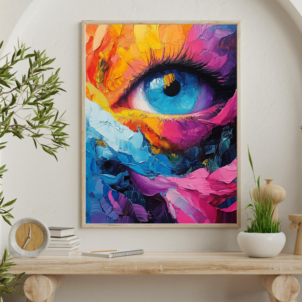 Vibrant Pop Art Eye Print – Bold Abstract Expressionist Painting