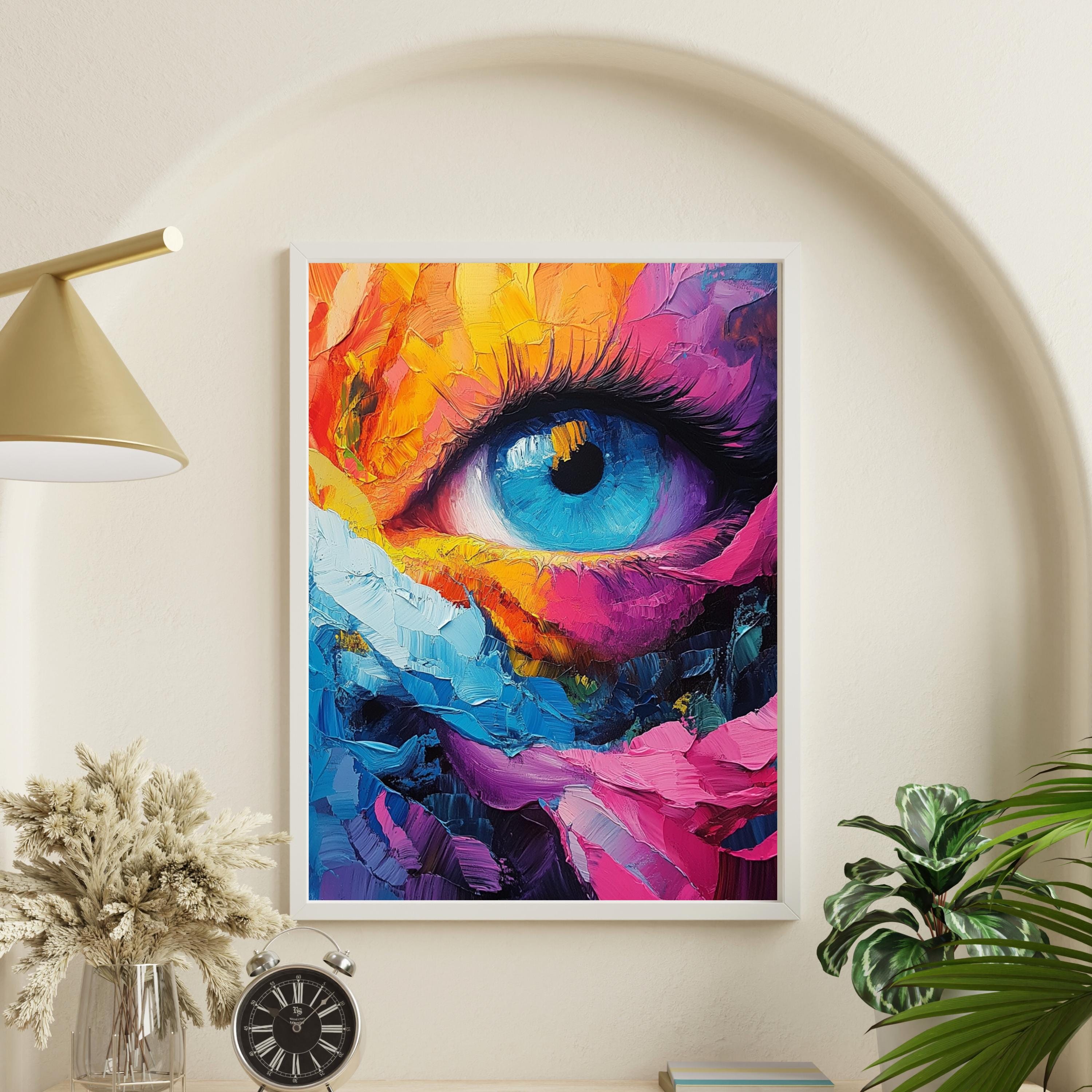 Vibrant Pop Art Eye Print – Bold Abstract Expressionist Painting