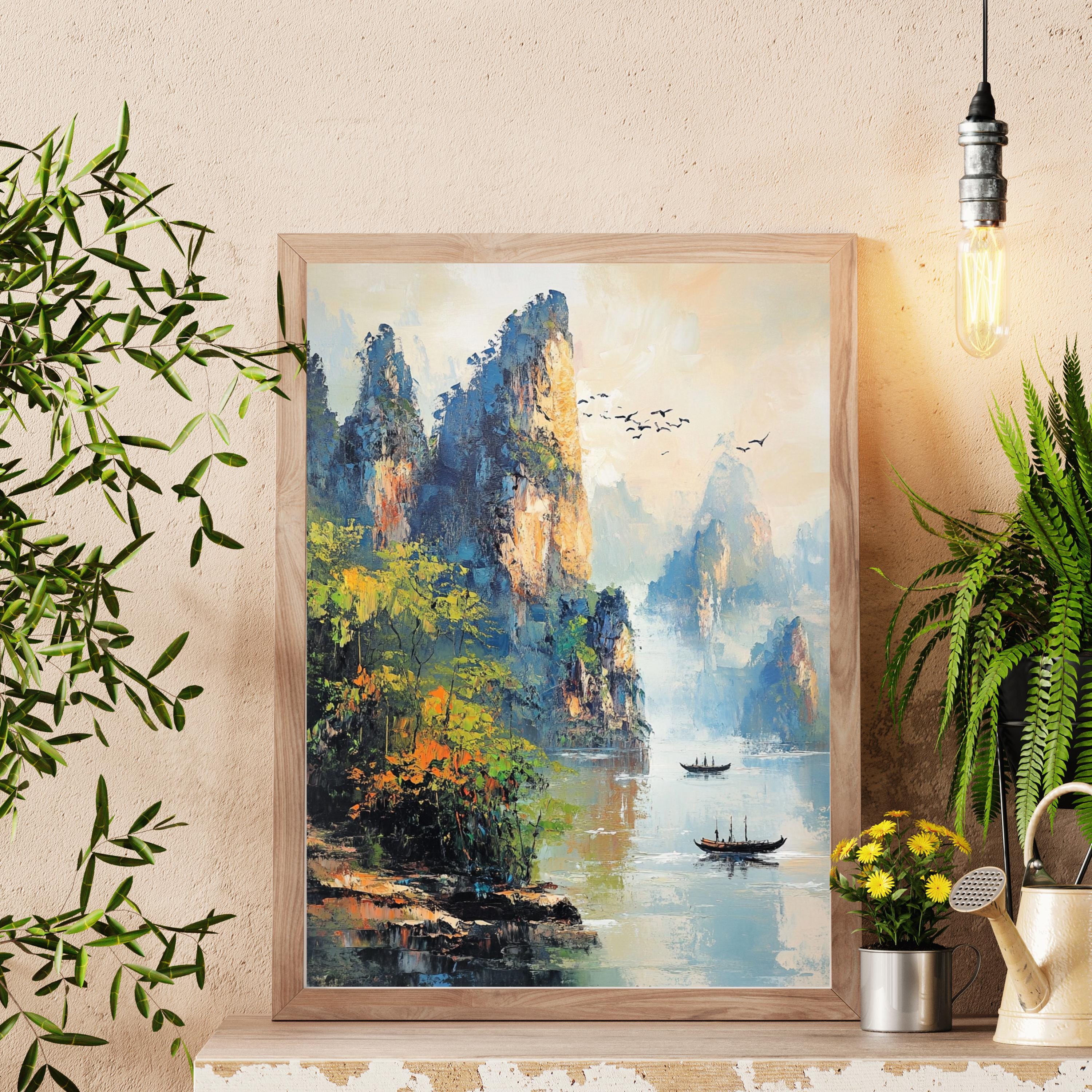 Zhangjiajie China -Whispers of Stone – Textured Beige Mountain Landscape Inspired by Zhangjiajie China