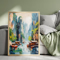 Forest of Stone – Textured Beige Landscape Inspired by Wulingyuan Scenic Area, China