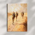 Sahara Dessert, Textured Beige Oil Painting of Morocco on venetian plaster