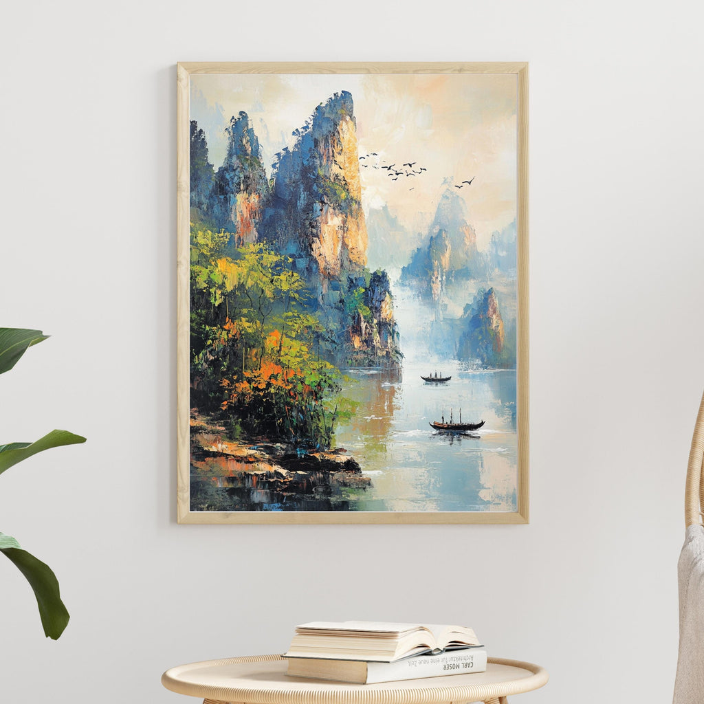 Zhangjiajie China -Whispers of Stone – Textured Beige Mountain Landscape Inspired by Zhangjiajie China