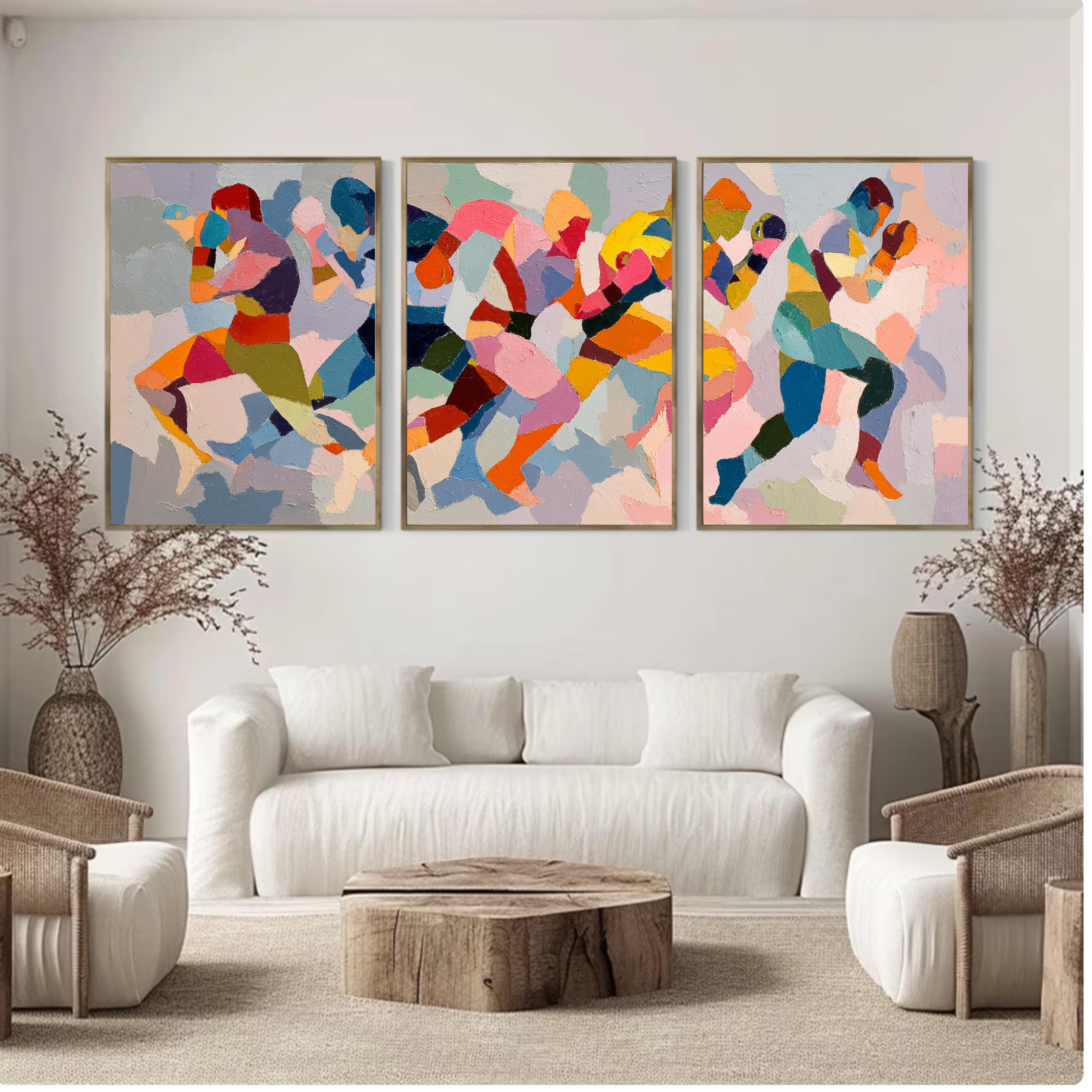 Abstract Boxing Art Poster Set | 3 Piece Kickboxing MMA Wall Prints | Dynamic Sports Artwork