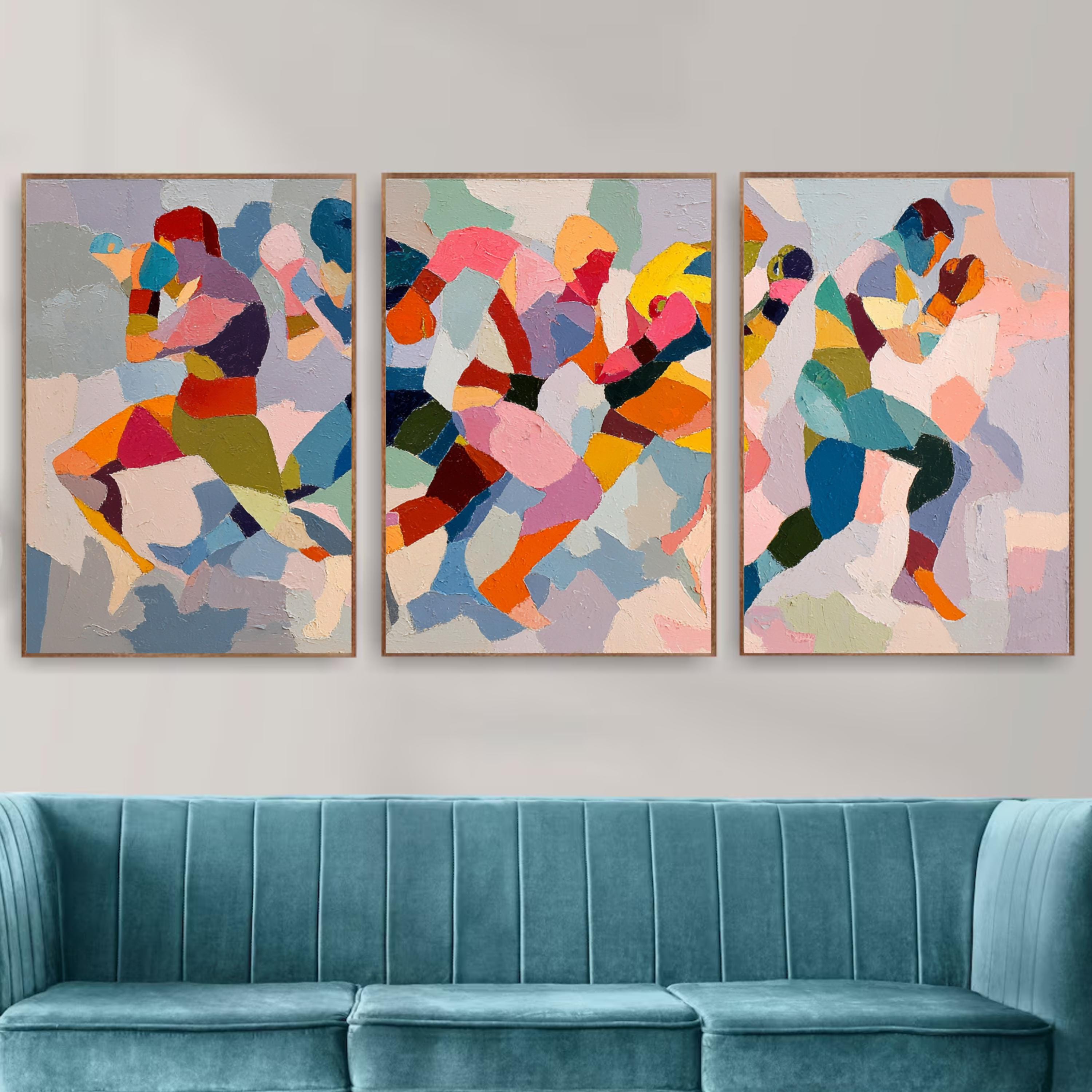 Abstract Boxing Art Poster Set | 3 Piece Kickboxing MMA Wall Prints | Dynamic Sports Artwork