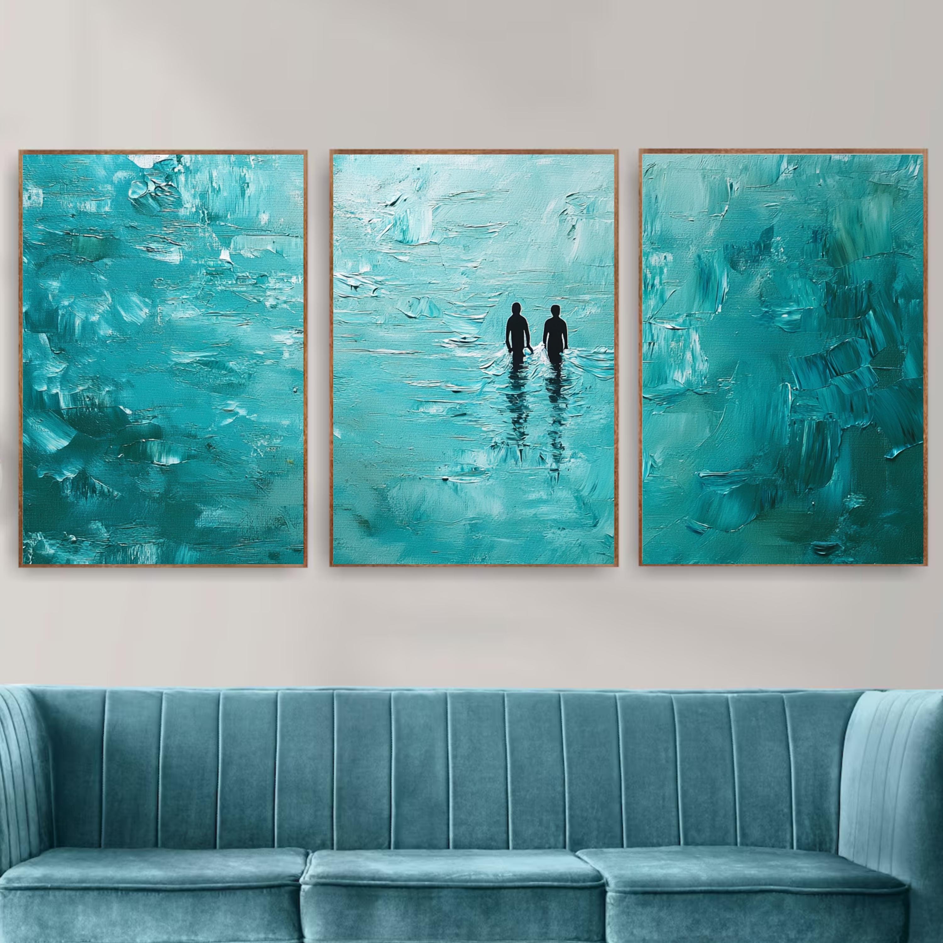 Emotional Ocean Art | 3 Piece Modern Wall Prints | Two Souls Starting Over