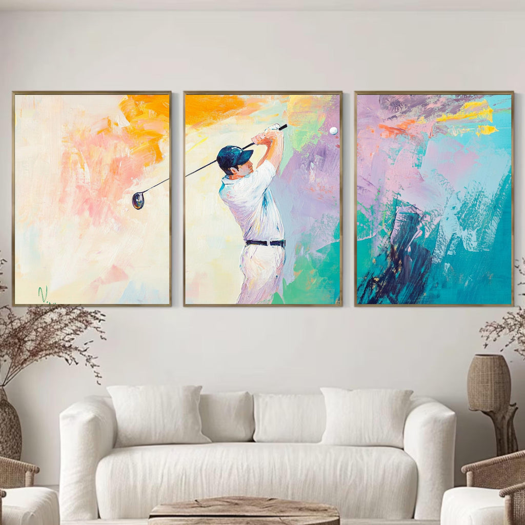 The Perfect Swing| Abstract Golf Art Poster Set | Luxury Gift for Golf Lovers & Modern Home Décor