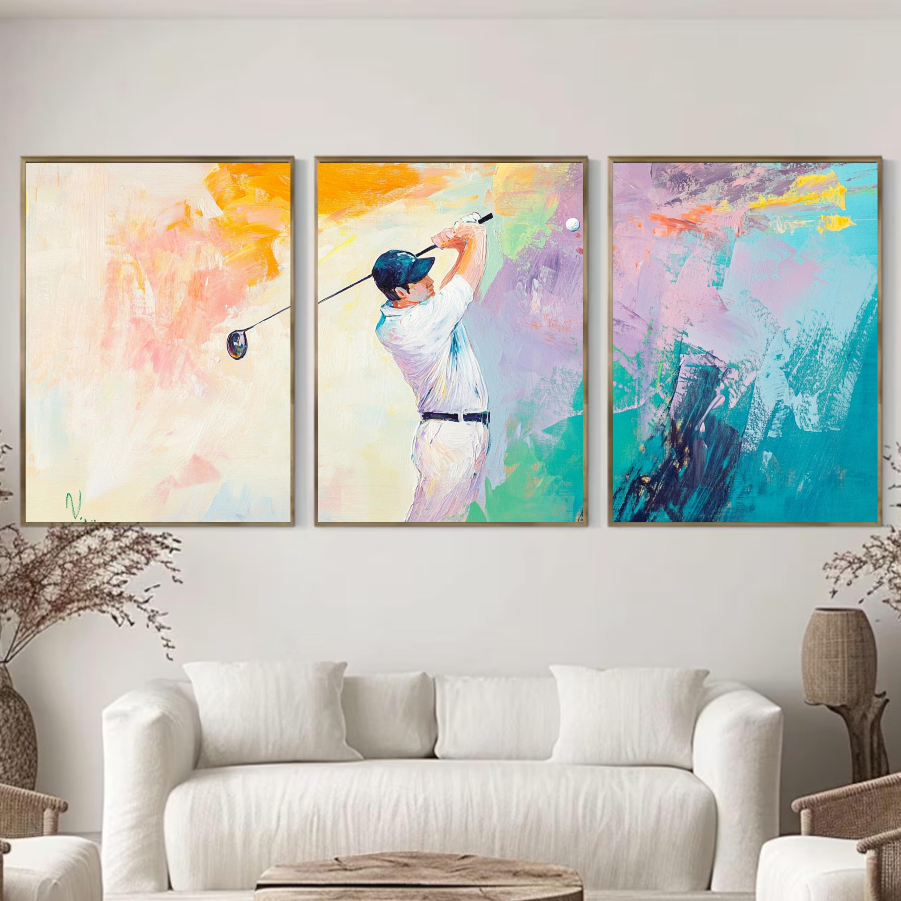 The Perfect Swing| Abstract Golf Art Poster Set | Luxury Gift for Golf Lovers & Modern Home Décor
