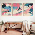 Abstract Snowboarding Painting Poster Set | 3 Piece Wall Art Prints | Extreme Winter Sports Acrylic Artwork | Large 32x24 Inch Prints