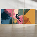 Abstract Rock Climbing Painting Poster Set | 3 Piece Wall Art Prints | Extreme Outdoor Sports Acrylic Artwork | Large 32x24 Inch Prints