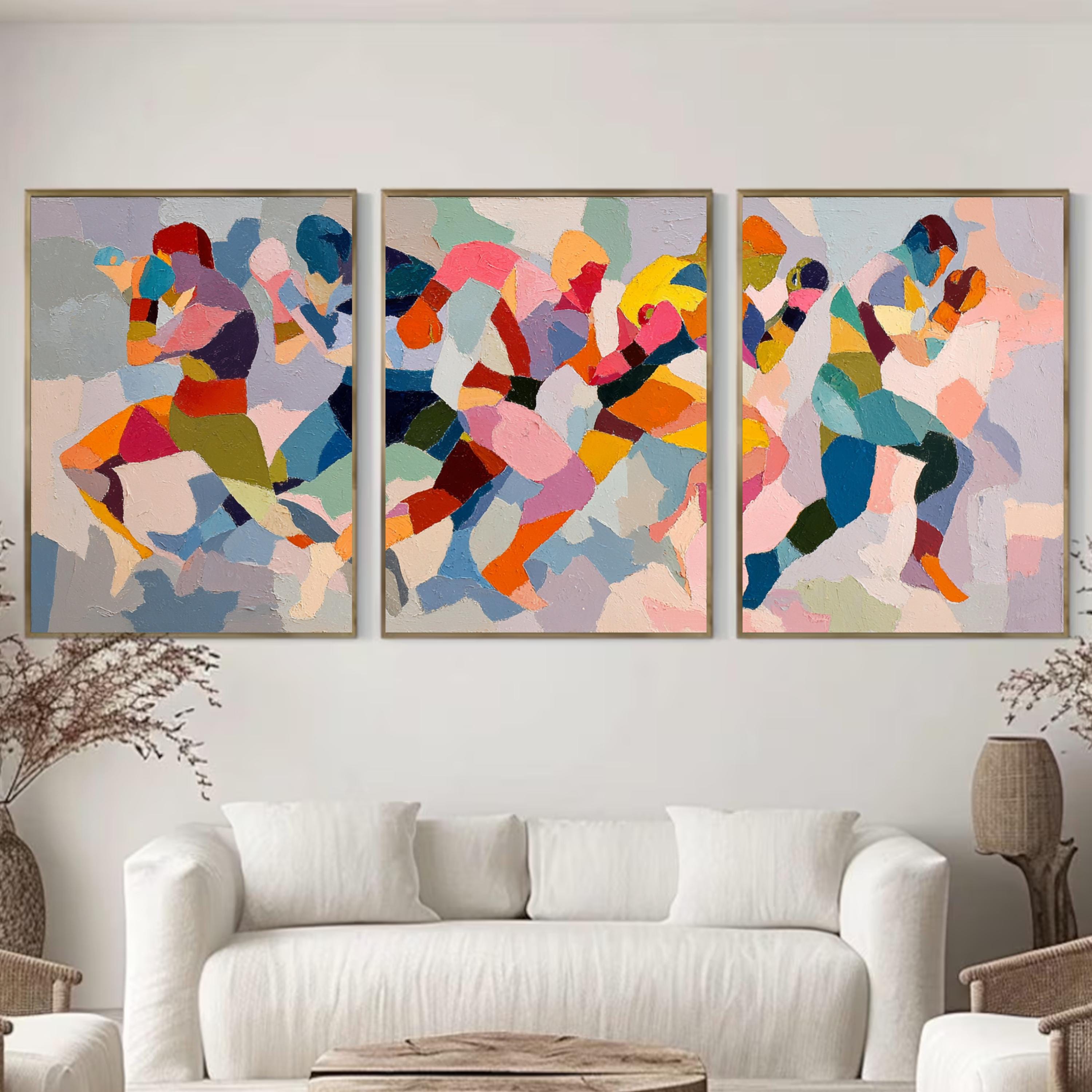 Abstract Boxing Art Poster Set | 3 Piece Kickboxing MMA Wall Prints | Dynamic Sports Artwork