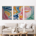 Abstract Lovers Art Poster Set | 3 Piece Modern Wall Prints | Colorful Contemporary Artwork