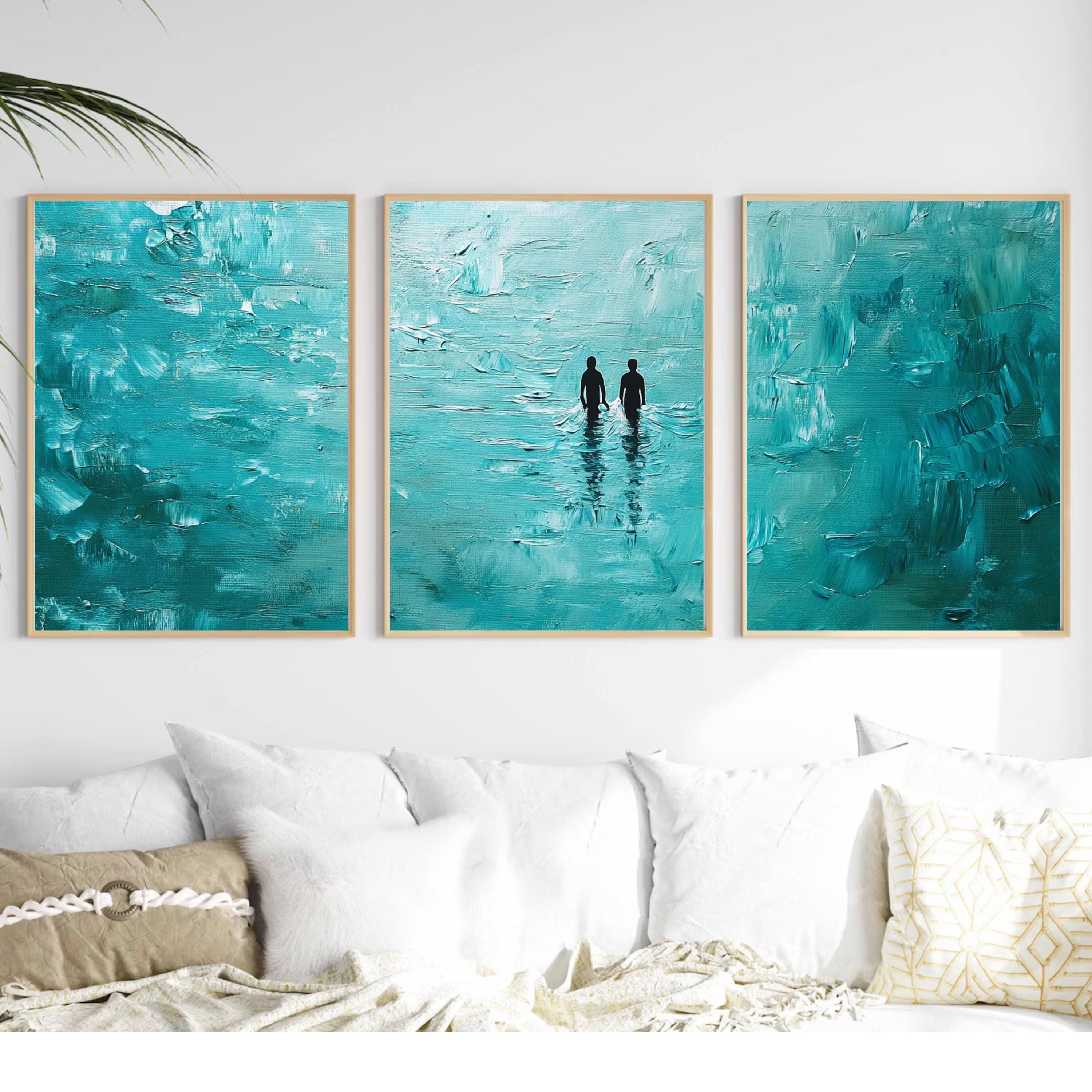 Emotional Ocean Art | 3 Piece Modern Wall Prints | Two Souls Starting Over