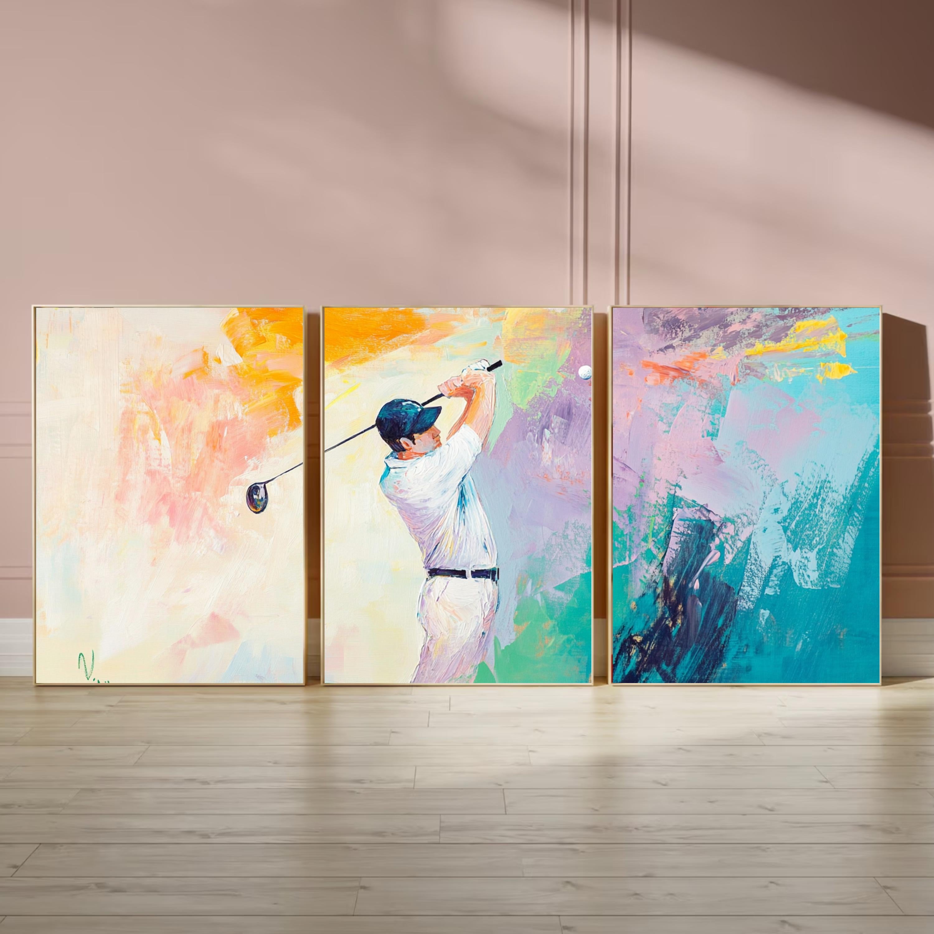 The Perfect Swing| Abstract Golf Art Poster Set | Luxury Gift for Golf Lovers & Modern Home Décor